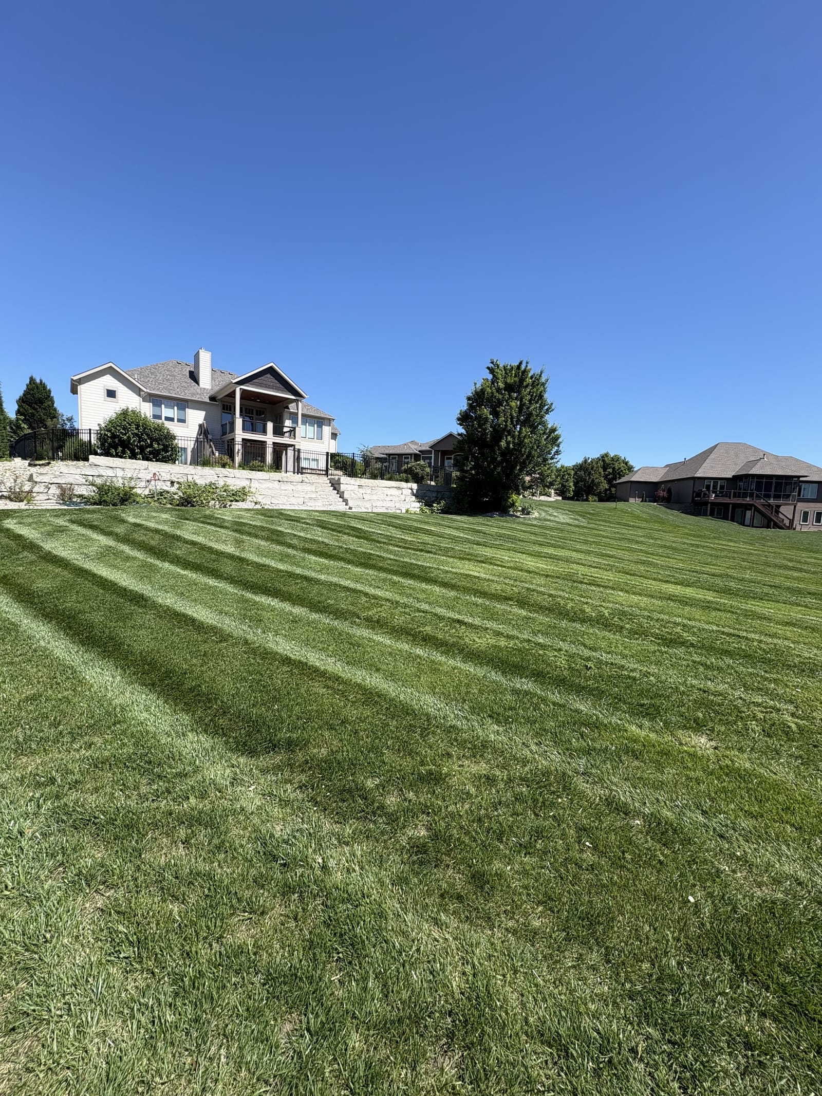 Mowed commercial property lawn