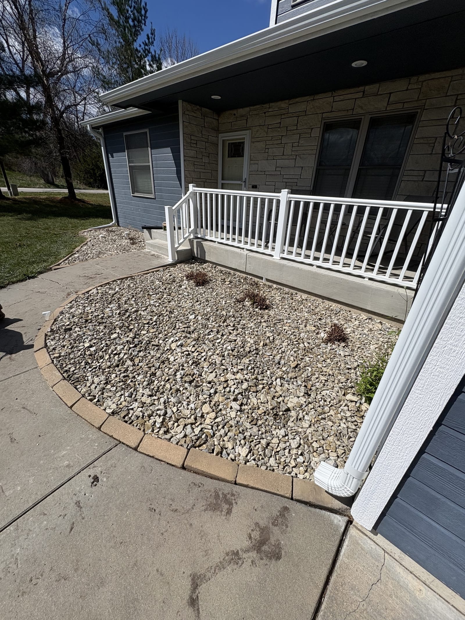 Completed rock bed installation, view four